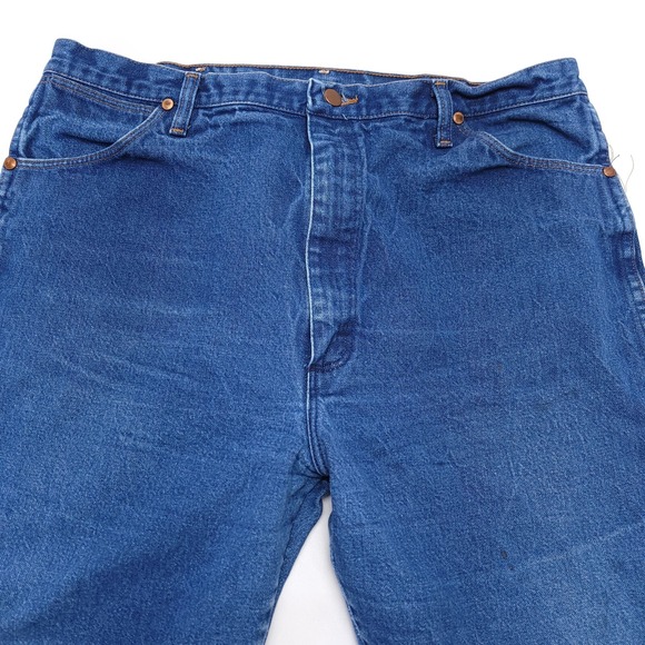 Vintage Wrangler 13MWZ Cowboy Cut Blue‎ Jeans 38x33 Western Denim Country USA - Picture 4 of 9